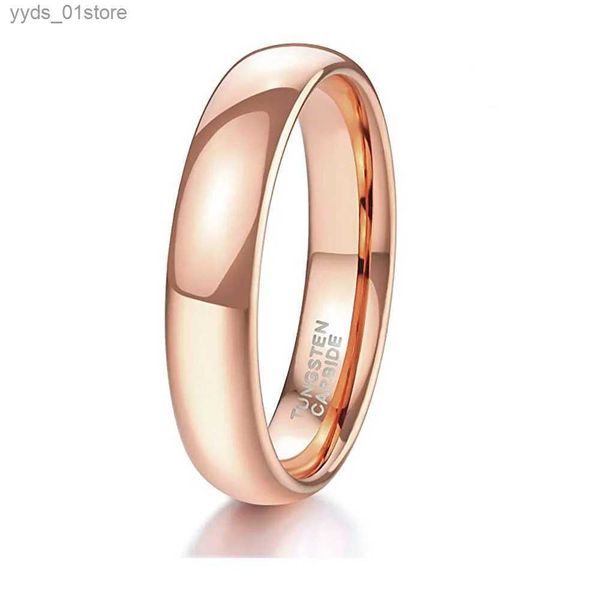 Bandringe 4 mm 6 mm Wolfram-Caide-Ring, klassischer roségoldfarbener polierter Ring, Herren- und Damenschmuck L240305