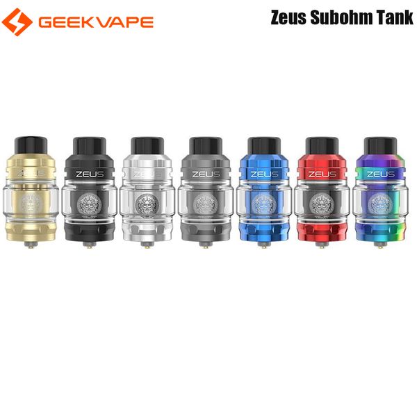 Geekvape Zeus Subohm-Tank mit 5 ml riesiger Flüssigkeitskapazität mit Mesh-Z1-Spule, 0,4 Ohm, Mesh-Z2-Spule, 0,2 Ohm, elektronische Zigarette, 100 % Original