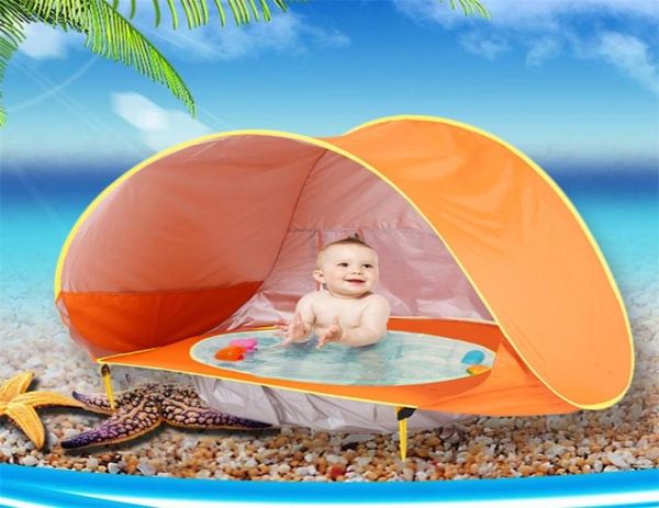 Baby Strand Zelt Tragbare Wasserdichte Bau Sonnenmarkise UV-schutz Zelte Kinder Outdoor Reisen Sonnenschirm Spielhaus Spielzeug XA213A LJ5230061