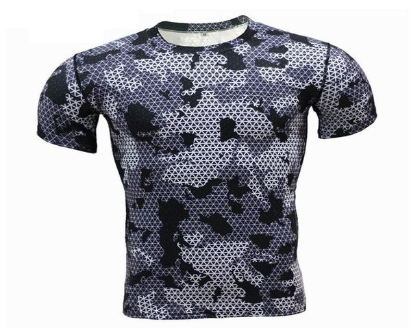 2018 sommer Grün Camo T Shirts Männer Crossfit Kompression Shirt Kurzarm TURNHALLEN T-shirts MMA Fitness T-shirt Top Tees8820936