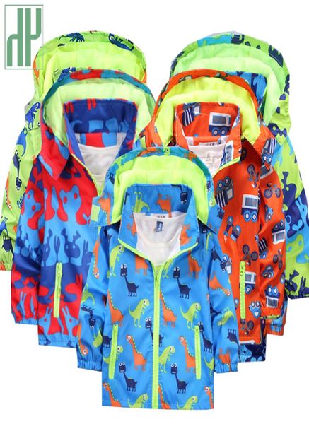 Детские куртки с капюшоном Водонепроницаемые ветровки весенняя куртка для девочек Динозавр Дети Дождевик для малышей Куртка верхняя одежда для мальчиков LJ2007975556