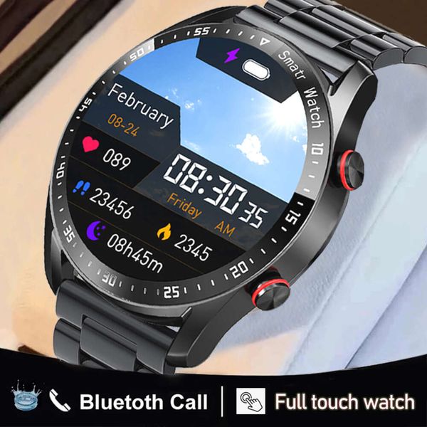 ECG + PPG Chiamata Bluetooth Smart Watch Uomo Salute Frequenza cardiaca Pressione sanguigna Fiess Orologi Sport uomo Smartwatch impermeabile