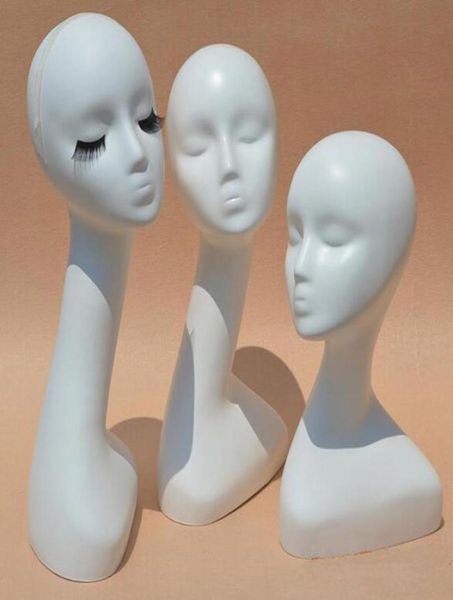 Mannequins fêmeas brancas de brilho Cabeça Longa Modelo de Cabeça Cabeça Exiba para Capacho de Chapéu de peruca Sem maquiagem9148985