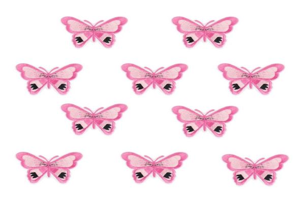 10 Stück rosa großer Schmetterling, Stickerei-Aufnäher für Kleidung, Eisenaufnäher für Kleidung, Applikation, Nähzubehör, Abzeichen auf Kleidung, Eisen 6803301