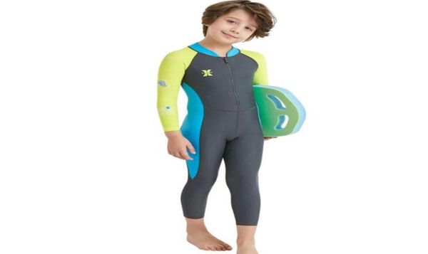 Crianças terno de mergulho wetsuit crianças para meninos meninas manter quente onepiece mangas compridas proteção uv swimwear1715465