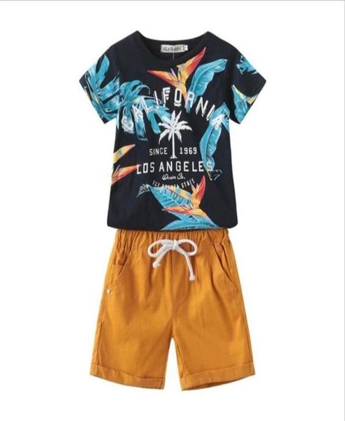 Marca designer verão novos conjuntos de roupas do bebê menino da criança menina esporte terno crianças roupas casuais children260y8616321