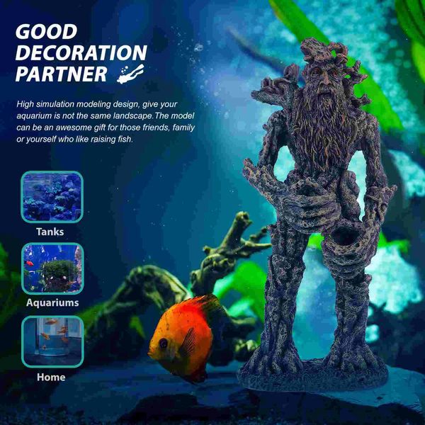 Enfeites de aquário estátua decorativa modelo árvore homem tanque de peixes adorno suprimentos 240226