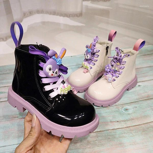 Botas crianças sapatos menina outono dos desenhos animados bonito crianças casual sneaker antiderrapante esportes tênis andando moda tornozelo para