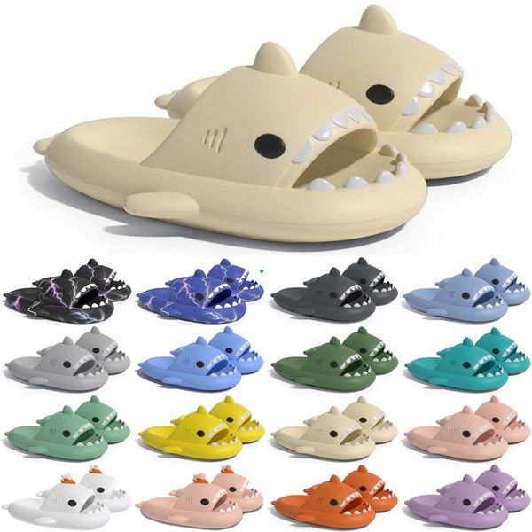 Frete Grátis Designer Shark Slides Uma Sandália Chinelo para Sandálias GAI Pantoufle Mules Homens Mulheres Chinelos Treinadores Flip Flops Sandles Color26 Sport