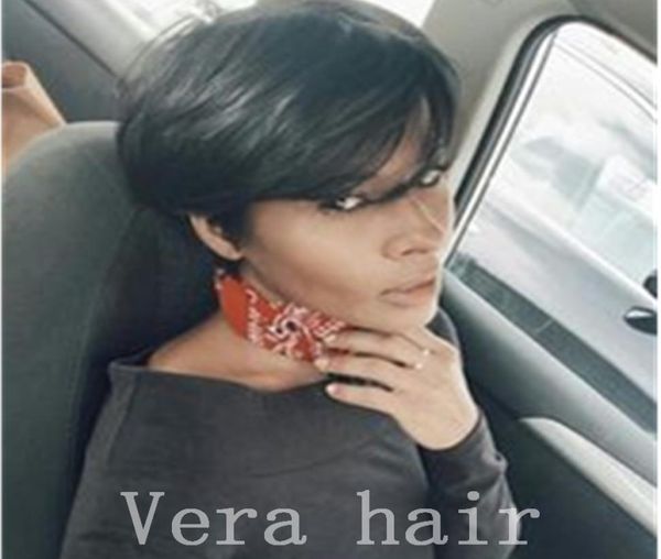 Perucas de cabelo humano curto bob para mulheres negras remy brasileiro sem renda frontal perucas de cabelo humano 120 densidade com máquina de cabelo de bebê feita wi5435794