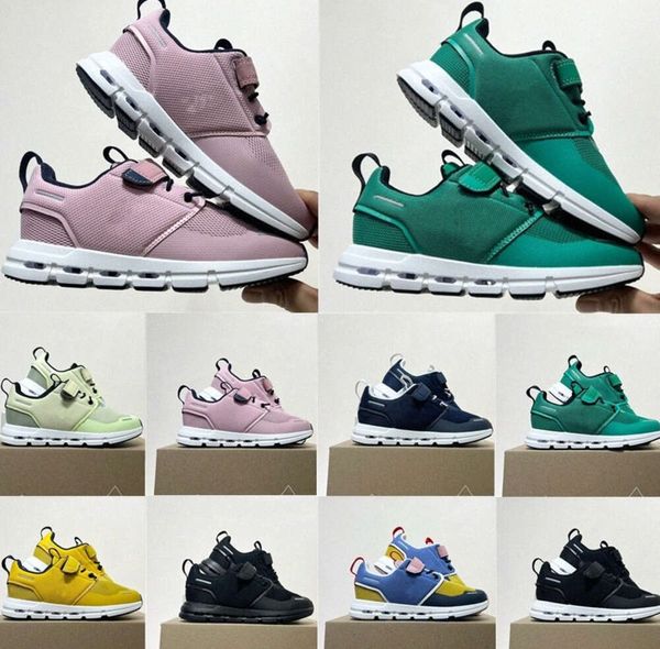 Toddler Sneakers Running Cloud Kids ayakkabıları genç kızlar kızlar federer eğitmenleri bebekler çocuk tasarımcı ayakkabısı bebek sporu siyah pembe mavi t55