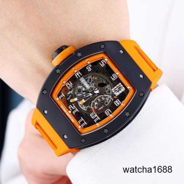 Diamantuhr Designer-Armbanduhr RM Armbanduhr Rm030 Automatische mechanische Uhr Rm030 Keramik Orange Storm Limited Edition Mode Freizeit Sport Handgelenk