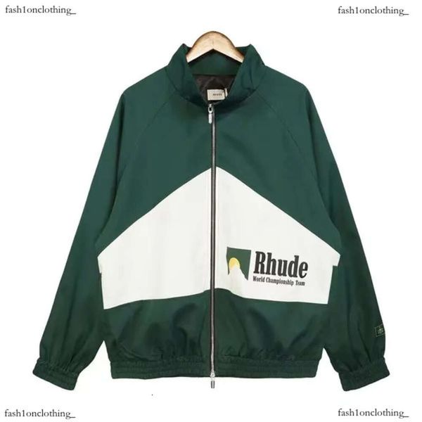 Jaqueta Rhude Mens Varsity Jacket Y2k American Vintage Baseball Letterman Jaqueta Feminina Bordada Impressão High Street Casaco Rhude Hoodie 247