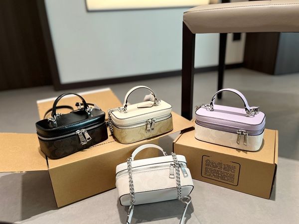 Новая портативная сумка-коробка CO Высокое качество Бренд-дизайнерская сумка через плечо Модная женская сумка через плечо Роскошная вечеринка Ручная косметичка мини