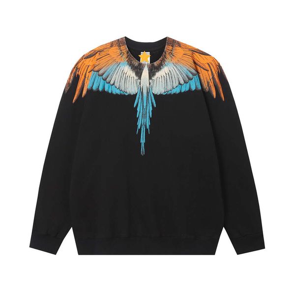 Chaopai Mb Colorido Droplet Wings Feather Print em torno do pescoço pulôver suéter para homens e mulheres Bf Casal Casaco solto Marcelo Real Madrid Designer masculino com capuz G18H