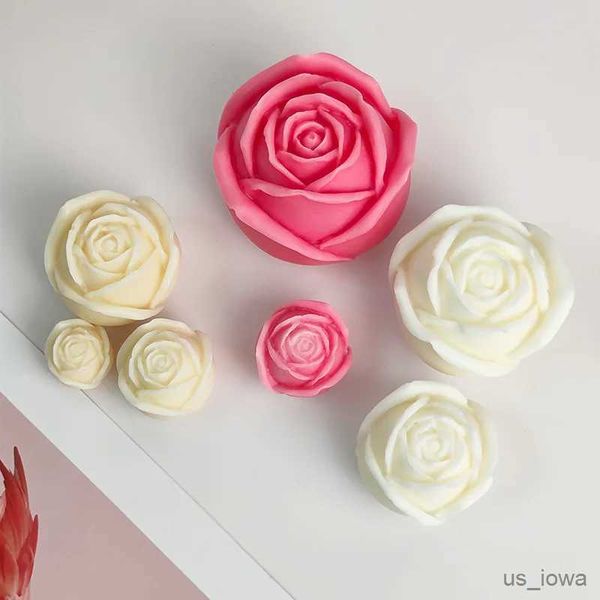 Velas 3d diy rosa vela molde de silicone flor mousse bolo de chocolate molde de silicone rosa decoração molde de silicone molde de sabão