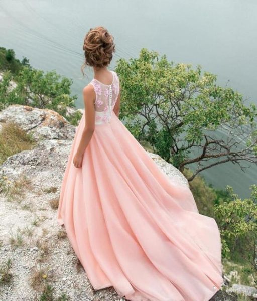 Vestidos de chiffon para meninas, vestidos para concurso de primeira comunhão, festa de aniversário, flores para meninas de 6 7 8 9 10 11 12 13 anos 67353789750335