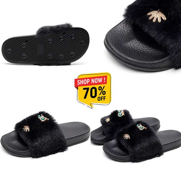 2024 Pantofole firmate GAI Sandali con tacco estivo da donna grigi Pantofole eleganti in peluche di qualità Pantofole stampate Pantofole piatte Sandali classici da spiaggia con plateau 36-41