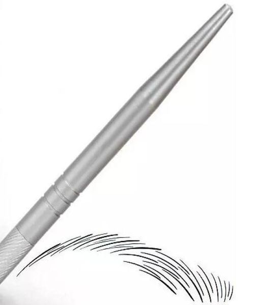 Серебристая алюминиевая профессиональная ручная ручка для татуировки, перманентный макияж, ручка для татуировки, 3D ручка для вышивки бровей, MicroBlading Pen7935907