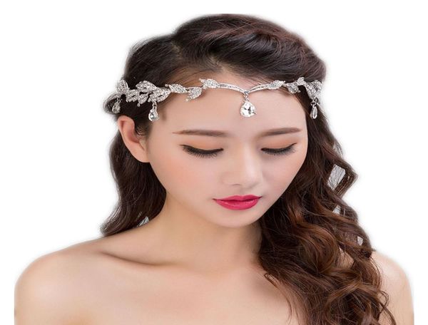 Coroa de tiara de prata com strass acessórios de cabelo de noiva, coroas de noiva, acessórios para cocar de casamento 6252951