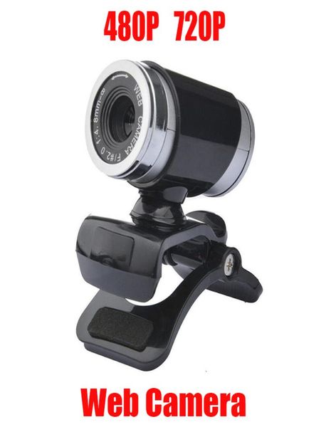 Webcam hd câmera web 360 graus de vídeo digital usb 480p 720p pc webcam com microfone para computador portátil desktop acessório1819643