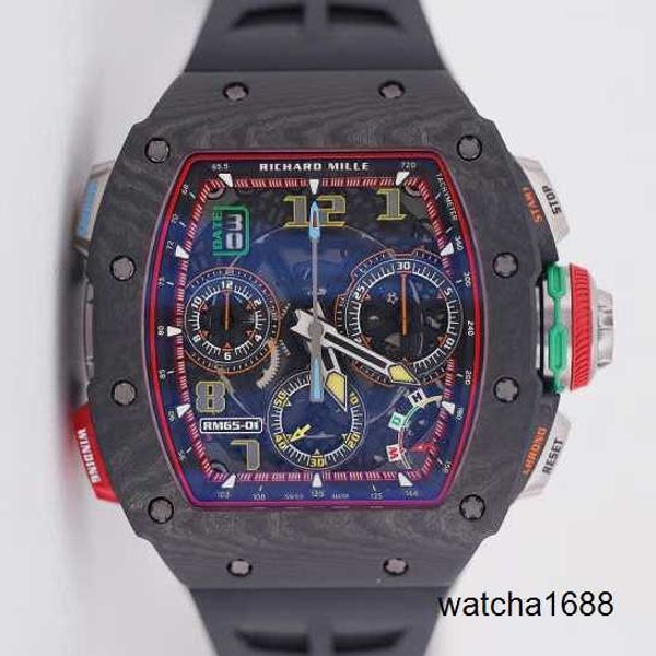 Бренд часы безрассудные запястья часы RM. Начатые часы RM65-01 оборудование углеродного волокна Швейцарское название Luxury RM6501 Полный комплект