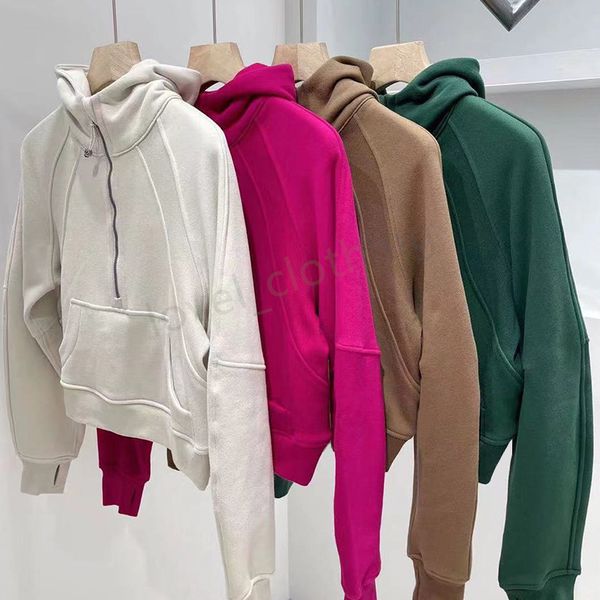 Designer Hoodies Damen Sportmantel Lu Yoga Sweatshirt Half Zip Hoodie Hoodies Herbst Winter warm Outdoor Pullover Freizeit Gym Kleidung Tops Workout