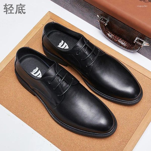 Sapatos de vestido recomendados macio e respirável negócio outono couro masculino tiras de salto baixo confortável trabalho atacado