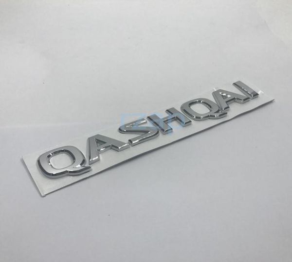 Emblema de letras 3D para porta traseira de carro adesivo para Nissan Qashqai logotipo cromado prata placa de identificação traseira deca3309180