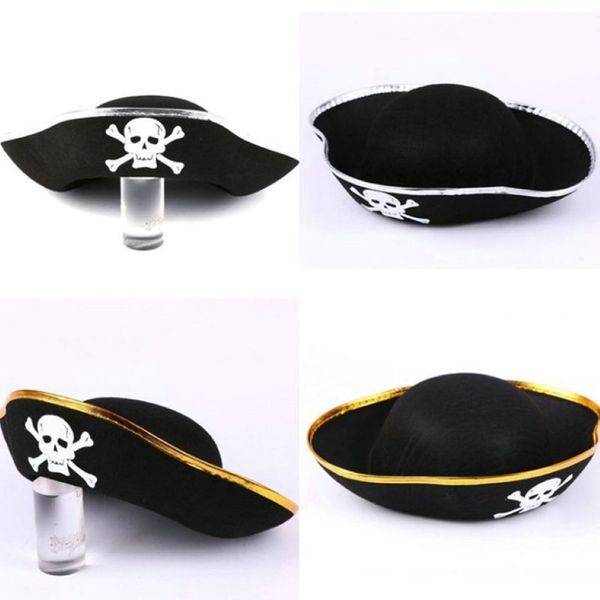 UNISSISEX Halloween Pirate Skull Print Capitão Capitão Acessórios para fantasias Caribe Chaveira MS