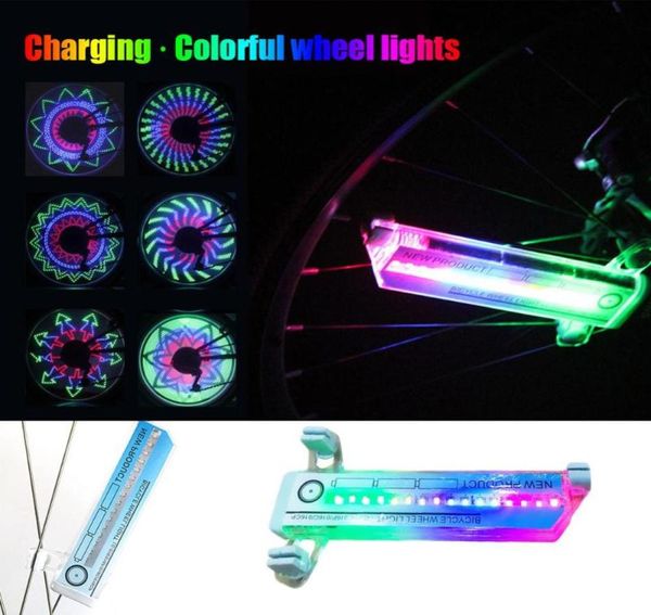 1 PZ Bicicletta HA CONDOTTO LA Luce Ruote per biciclette Flash Light Mountain Road Bike Ciclismo Luci per ruote per pneumatici 32 LED Ruote colorate Lampada a raggi7164124