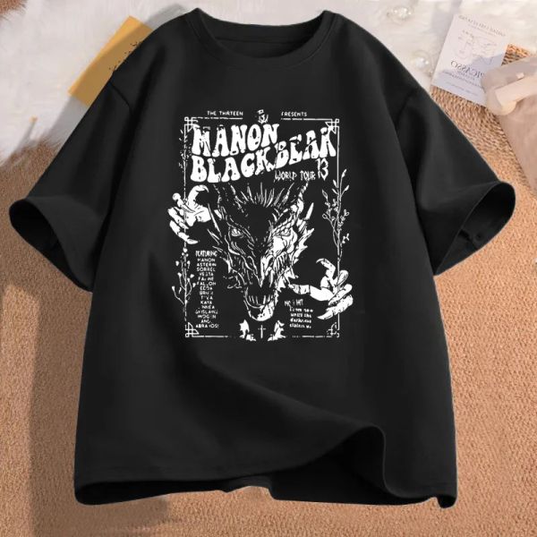 Camiseta manon blackbeak trono de vidro camiseta feminina sarah j maas merch treze t camisa de algodão manga curta camisetas roupas femininas