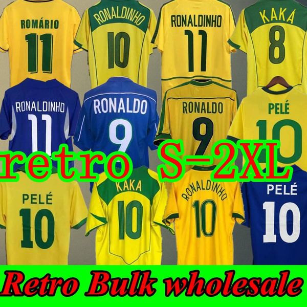 1970 1978 1998 maglie da calcio retrò Brasile PELE 2002 maglie Carlos Romario Ronaldo Ronaldinho 2004 1994 Brasile 2006 RIVALDO ADRIANO KAKA 1988 2000 2010 2022 VINI JR