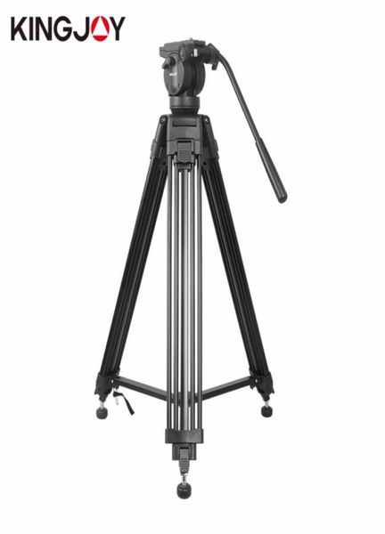 Kingjoy vt2500 equipamento profissional de pografia, câmera de vídeo dv resistente, tripé de câmera slr com kit de cabeça de panela fluida 1151999