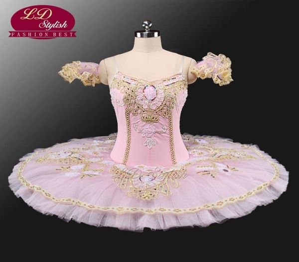 Klassisches Tutu, professionelles Blumenfee-Ballett-Tutu für Mädchen, Performance-Ballett-Kostüme, Dornröschen-Pfannkuchen-Tutu-Kostüm LD00013758068