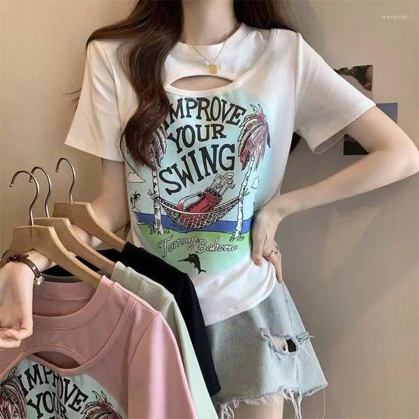 Männer T-Shirts Baumwolle Hohl-out Gedruckt Kurzarm Casual T-shirt 2024 Frühling Und Sommer Koreanischen Stil Top Abnehmen fleisch Bedecken T-shi