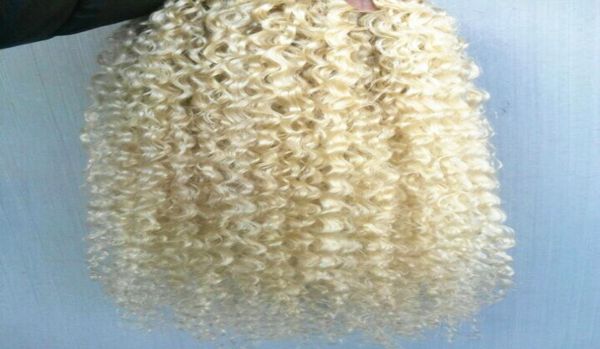 brasilianisches menschliches reines remy-lockenhaar, schuss, natürliche locken, webt, unverarbeitete blondine, 613, doppelt gezogene verlängerungen5550476