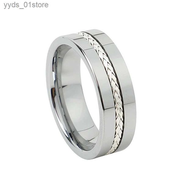 Anelli a fascia Top Quality Classic Wedding band tungsteno caide anelli per coppie uomini e donne gioielli non sbiadiscono mai antigraffio L240305