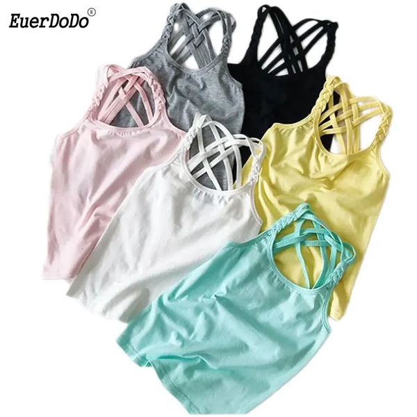 Menina roupa interior modelos coloridos crianças regata verão 2024 algodão crianças undershirt moda menina camisola bebê singlet roupas 240301