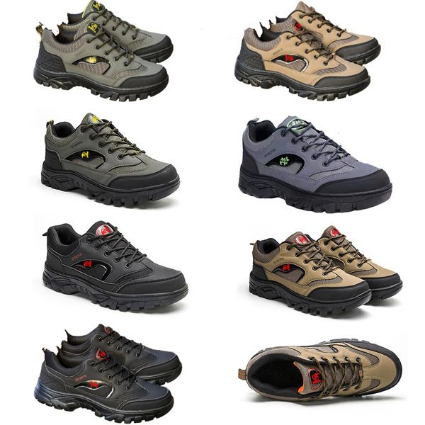 GAI Mountaineering Neue Four Seasons Outdoor Arbeitsschutz Große Herren Atmungsaktive Sport-Laufschuhe Mode Segeltuchschuhe GRÜN 41