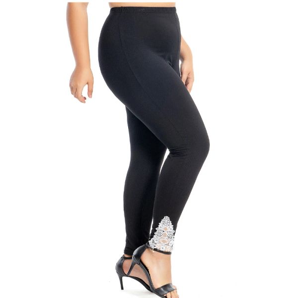 Leggings leggings cotone modali xs7xl legins di grandi dimensioni decorazioni cave di pizzo