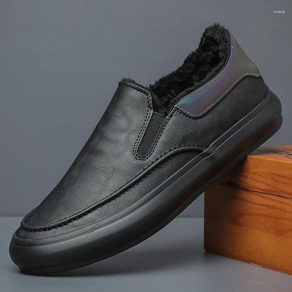 Sapatos Masculinos De Inverno De Algodão Casual 656 Quente Tem Pele Dentro Confortável Motorista De Trabalho 22450 875