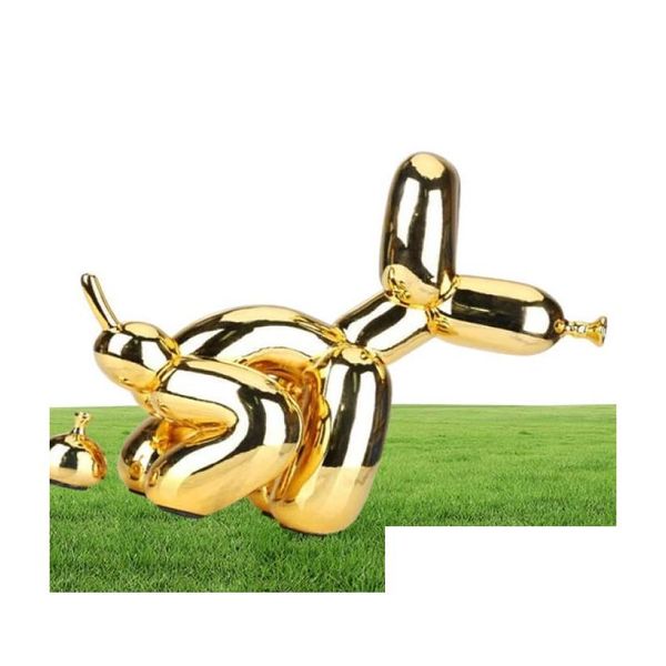 Kunst und Handwerk Kreative Poop Hund Tiere Statue Squat Ballon Kunst Skulptur Desktop Dekore Ornamente Harz Wohnkultur Zubehör Dro Dhcf6