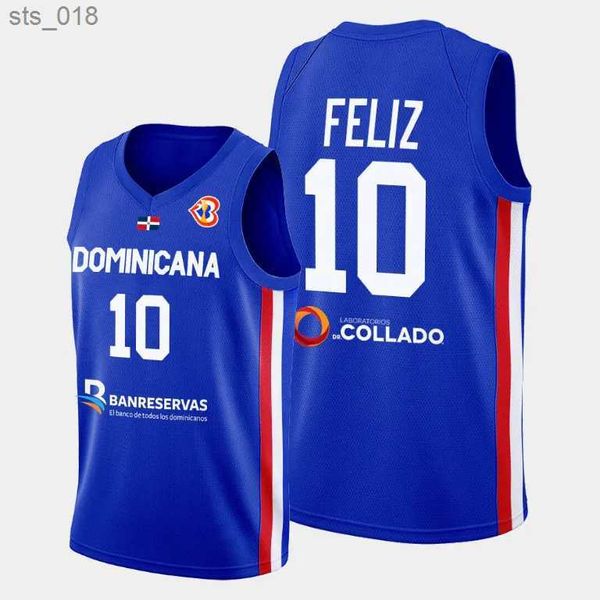 Maglie da basket 2023 Fiba Coppa del Mondo Repubblica Dominicana L.J. Figueroa Jersey Angel Delgado Lester Quinones Eloy Vargas H243502