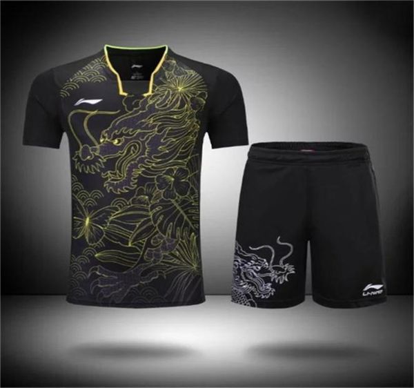 Forro 2017 men039s badminton esporte t camisa jogo terno forro badminton camisa shorts tênis de mesa camisa poliéster fibra 7936201