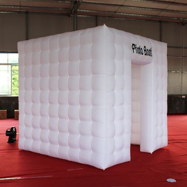 olorful 5x5x3.5mH (16.5x16.5x11.5ft) tenda cubica gonfiabile per matrimoni con cabina fotografica gonfiabile a led con lampadina GBR e 1 apertura per porta