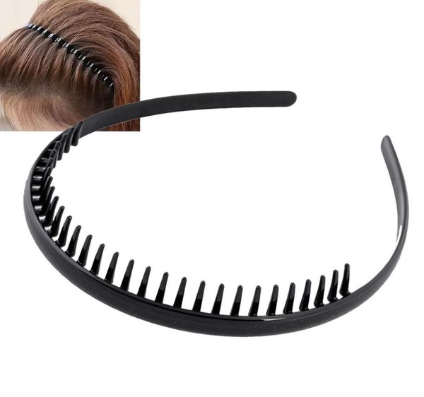NS Fascia per capelli da uomo con denti in metallo per sport, calcio, fascia Alice nera R493541431
