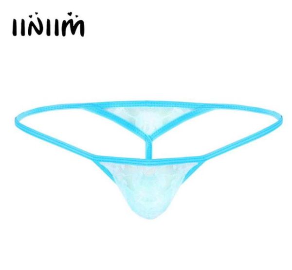 Lingerie masculina cintura baixa mini encadernado bolsa tback roupa interior gstring ver através de renda bolsa jockstraps deslizamento hommes sexy calcinha masculina s9241066