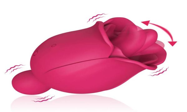 Massaggio a forma di rosa vibratore masturbatore femminile lingua leccare capezzoli clitoride massaggiatore stimolatore clitorideo giocattoli erotici del sesso per coppia4959453