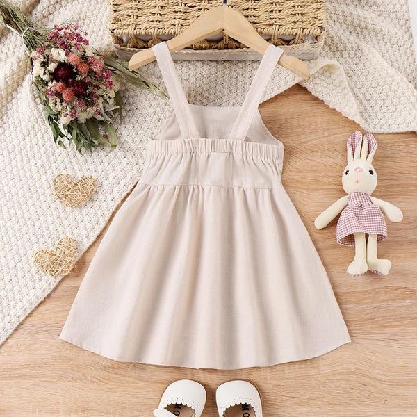 Mädchenkleider Ostern Kleinkind Baby Mädchen Kostüm Niedliches ärmelloses eckiges 3D-Ohr-Blumendruck-Overall-Stramplerkleid